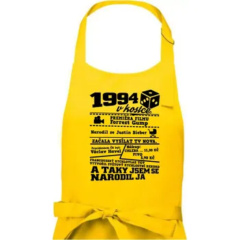 Kuchyňská zástěra 1994 v kostce - Pánská zástěra na vaření - Univerzální velikost ( Žlutá )