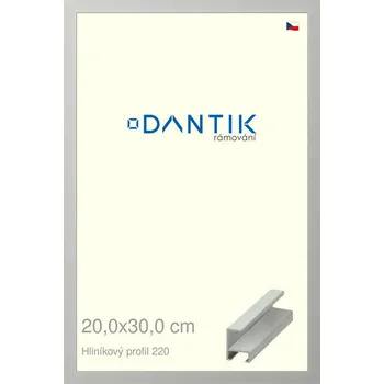 Rám na obraz DANTIK rámeček 20x30 | ALU profil 6220 Stříbrná matná (Sklo Čiré) (Vyrobeno s láskou u nás v DANTIKU)