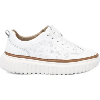 Dámské tenisky Bílé dámské kožené sneakersy na platformě Sergio Leone SP025W Velikost: 40