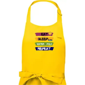 Kuchyňská zástěra Eat sleep watter polo barevné - Dámská zástěra na vaření - Univerzální velikost ( Žlutá )