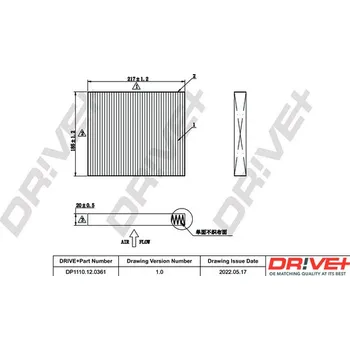 Kabinový filtr Filtr vzduchu v interiéru Dr!ve+ DP1110.12.0361