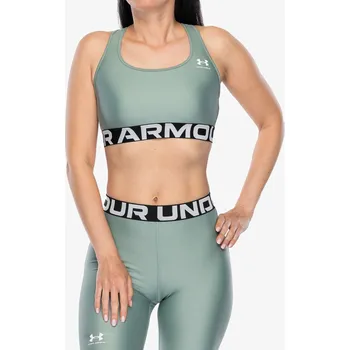 Podprsenka Sportovní podprsenka Under Armour HeatGear Authentics Mid Branded Bra - silica green/white