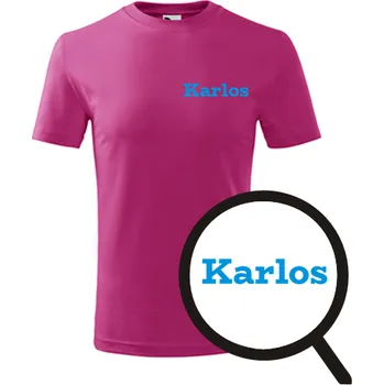 Chlapecké tričko Purpurové dětské tričko Karlos - dětské tričko se jménem - barva purpurová - velikost 10let