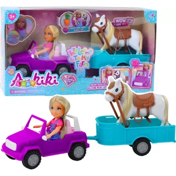 Panenka Panenka s kabrioletem a přívěsem pro koně