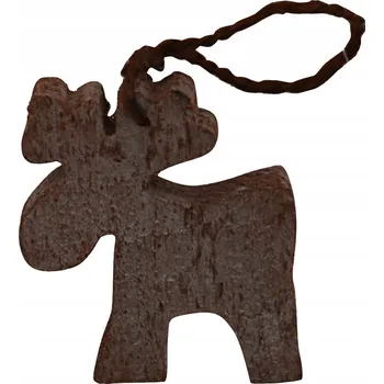 Vánoční dekorace Ozdoba na vánoční stromeček Los, dřevěná vánoční dekorace, hnědá barva, 10 cm