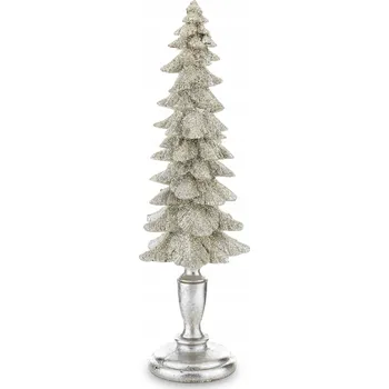 Obraz Dekorace z plastu vánoční stromeček stříbrný se třpytkami glamour ozdoba