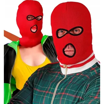 Kukla Neonově červená kukla maska zloděje bandity chuligána