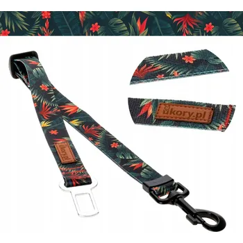 Vodítko pro psa Bezpečnostní VODÍTKO automobilová pro psa kočku 20 mm 45-75 cm Ukory ZELENÉ