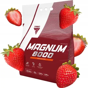 Protein Trec Magnum 8000 5450 g gainer sacharidy + protein kreatin příchuť jahoda