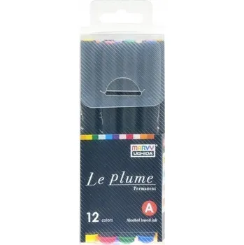 Dekorativní fix, na karton, na papír, na alkoholové bázi, permanentní, voděodolný, vícebarevný Marvy Uchida, 12 ks