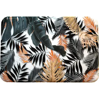 Koupelnová předložka Koupelnová předložka Duschy Selva, motiv listů, 60x40 cm