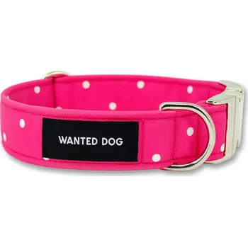 Obojek pro psa Wanted Dog Obojek pro psa - růžový puntík Velikost: M, Typ spony: Plastová
