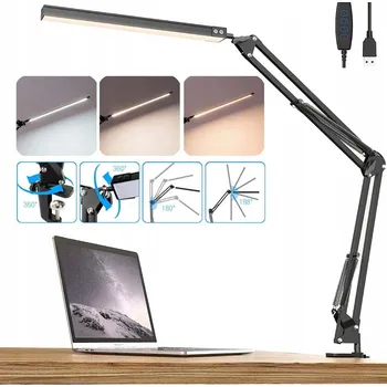 Lampička LED LAMPIČKA NA STŮL 24W 5 ÚROVNÍ JASU, NASTAVENÍ 360°, DVOJITÁ HLAVA