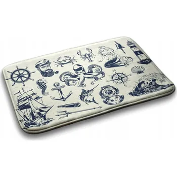 Koupelnová předložka Měkká koupelnová předložka / kobereček s námořnickými motivy