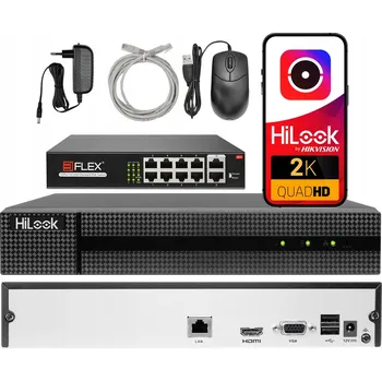 IP kamera Nahrávací zařízení pro 8 IP kamer s aplikací, detekcí pohybu + 8portový PoE switch