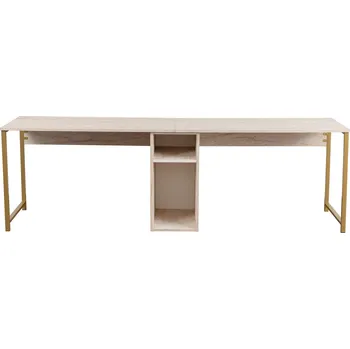 Kancelářská sestava Kancelářská sestava pro 2 osoby TWIN travertin/zlatá