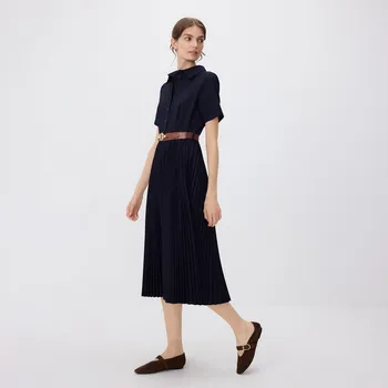 Dámské šaty Reserved - Šaty s plisovanou sukní - tmavomodrá - XV462-59X - XV462-59X-XXL