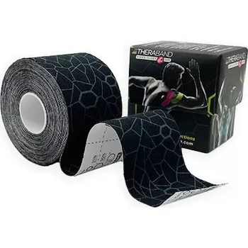 Tejpovací páska Thera Band Tape - páskové náplasti pro kineziologické tejpování (5cm x 5m) černá s šedé
