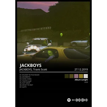 Obraz Plakát Travis Scott JACKBOYS Dárek pro kluka, dekorace alba v rámu A3