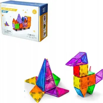 ostatní stavebnice Magnetická stavebnice – Magnetické stavební dílky – 60 kusů