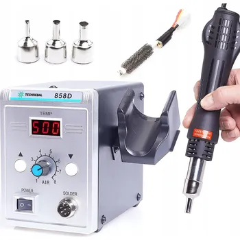 Páječka Svářečka plastů horkovzdušná pájecí stanice TECHREBAL 858D + náhradní topné těleso - sada