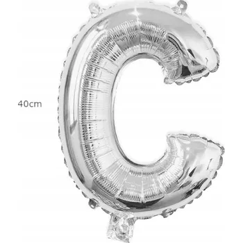 Balónek Fóliový balónek písmeno STŘÍBRNÁ C narozeniny hélium 40 cm