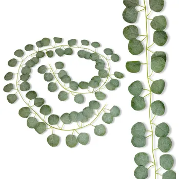 umělá květina Eukalyptová girlanda z listů eukalyptu 170 cm Zelené girlandy na terasu