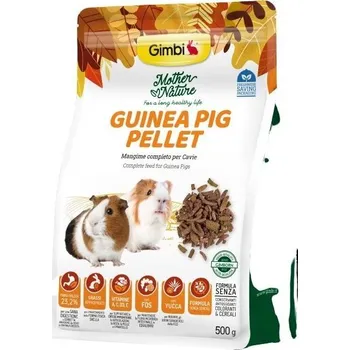 Krmivo pro hlodavce GIMBI MOTHER NATURE morče sušené pelety 500g