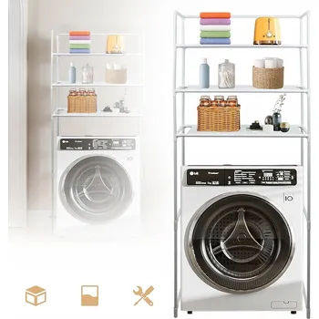 Koupelnový nábytek TOALETNÍ POLICE SKŘÍŇKA NAD TOALETNÍ REGÁL NAD PRAČKU DO KOUPELNY 149 CM