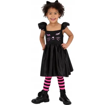 Karnevalový kostým KOSTÝM KOČKA KOTĚ OBLEČEK KOSTÝM KOČIČKY PRO DĚTI HALLOWEENSKÝ KARNEVAL 110
