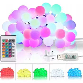 Vánoční dekorace Světelný řetěz 50 cm na baterie/do sítě, vícebarevný