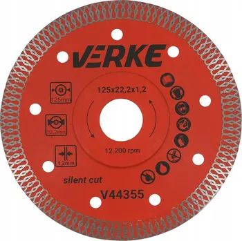 Řezný kotouč Diamantový kotouč Verke V44355 pro řezání dlažby gres 125x22,2 mm