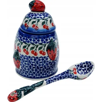 Dóza na potraviny Keramická dóza na džem Jahoda Bolesławiec