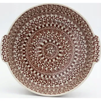 Keramická mísa kulatý s uchy, keramika Bolesławiec