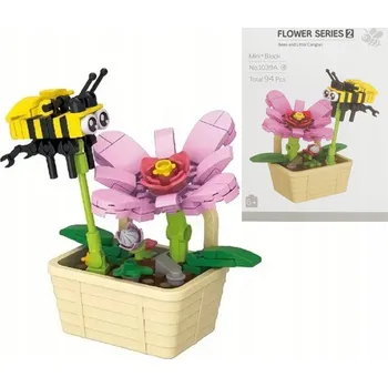 ostatní stavebnice MINI KREATIVNÍ STAVEBNICE PRO DĚTI KVĚTINY 3D ROSTLINA 94 dílů 1039A-4