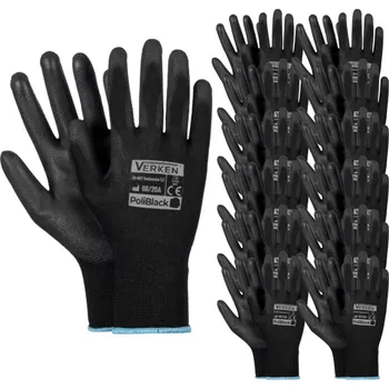 Pracovní rukavice 12x pracovní rukavice Polyuretanové ODOLNÉ Ochranná konstrukce vel. L 9