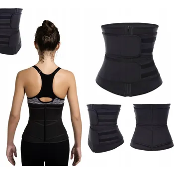 ELEKTROSTIMULAČNÍ ZEŠTÍHLUJÍCÍ PÁS NEOPRENOVÝ PRO CVIČENÍ, HUBNUTÍ, ČERNÝ, VELIKOST L