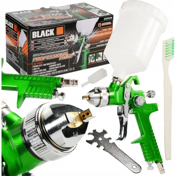 Stříkací pistole Lakýrnická pistole Black HVLP tryska 1,4 mm, nádobka 600 ml