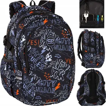 Školní batoh Školní batoh CoolPack vícekomorový velký černý s reflexními prvky