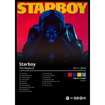 Obraz Plakát The Weeknd Starboy Dárek pro kluka holku v rámu na zeď