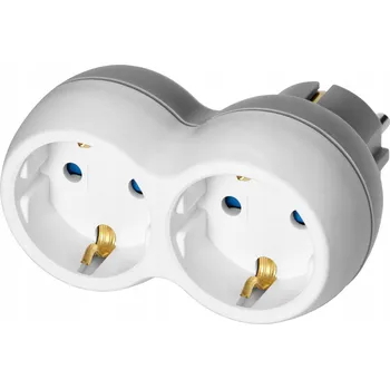 Elektrická zásuvka Rozbočka 2x2P+Z (Schuko), bílo-šedý Orno OR-AE-13238(GS)