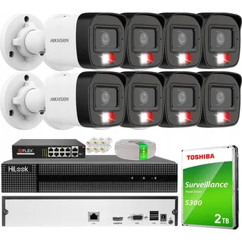 Bezpečnostní kamera Sada pro Domácí Monitoring 8 Kamer 4MPx PoE Hikvision Venkovní IP Disk 2T