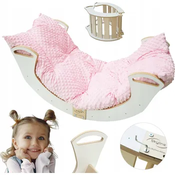 Zahradní houpačka Houpačka Houpačka C Dřevěná Montessori Bílá Poduška M