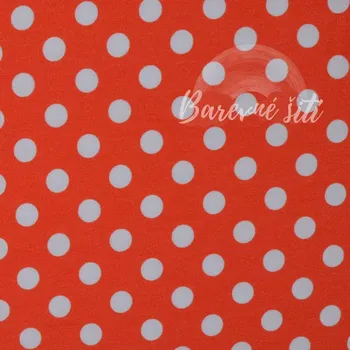 Viskozový úplet, Bílé puntíky na červené (E) (Kvalitní viskózový úplet)