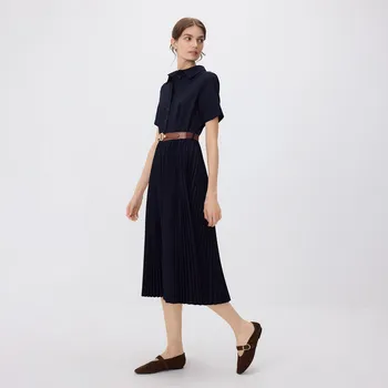 Dámské šaty Reserved - Šaty s plisovanou sukní - tmavomodrá - XV462-59X - XV462-59X-L