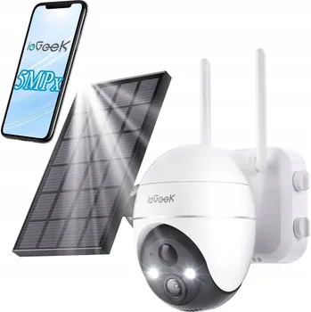IP kamera Bezdrátová venkovní WiFi kamera 5MP ieGeek ZS-GX4S bílá se solárním panelem