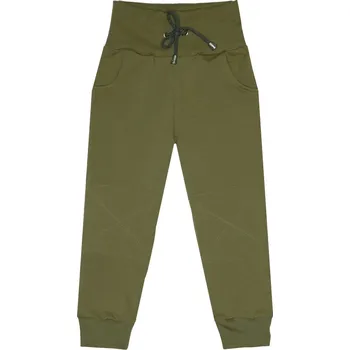 Tepláčky s kapsou - Basic oliva Velikost: 128