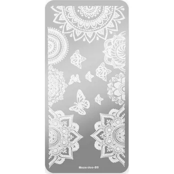 Přípravek na nehty DESTIČKA NA RAZÍTKA pro zdobení nehtů ornament motýl Mezerdoo B9