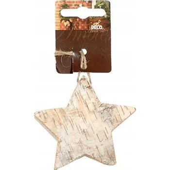 Vánoční dekorace Ozdoba na stromeček ve tvaru hvězdy, dřevěná vánoční dekorace 9,5 cm