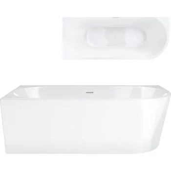 Vana Akrylátová rohová vana Corsan s odtokem uprostřed, 160 x 74 cm